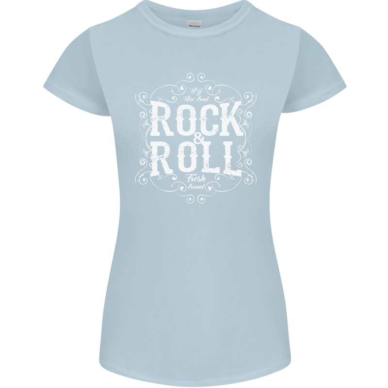 Rock n Roll Fresh Sound Womens Petite Cut T-Shirt Light Blue