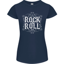 Rock n Roll Fresh Sound Womens Petite Cut T-Shirt Navy Blue