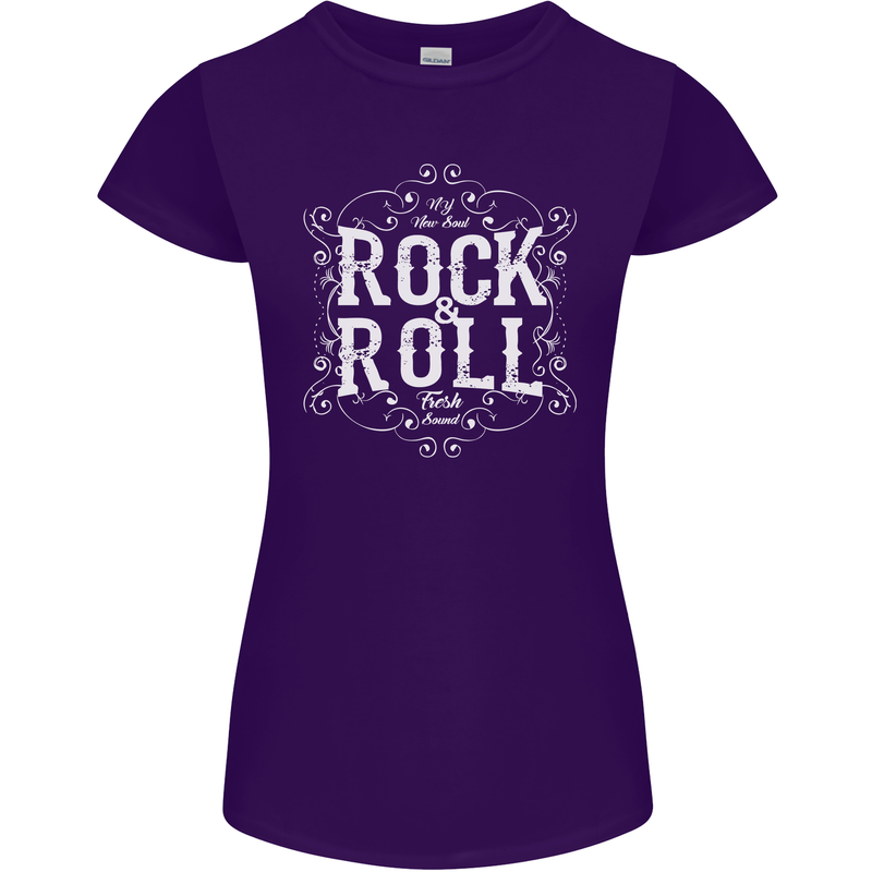 Rock n Roll Fresh Sound Womens Petite Cut T-Shirt Purple