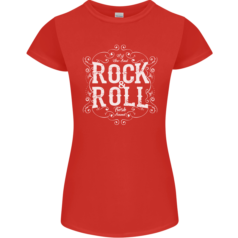 Rock n Roll Fresh Sound Womens Petite Cut T-Shirt Red