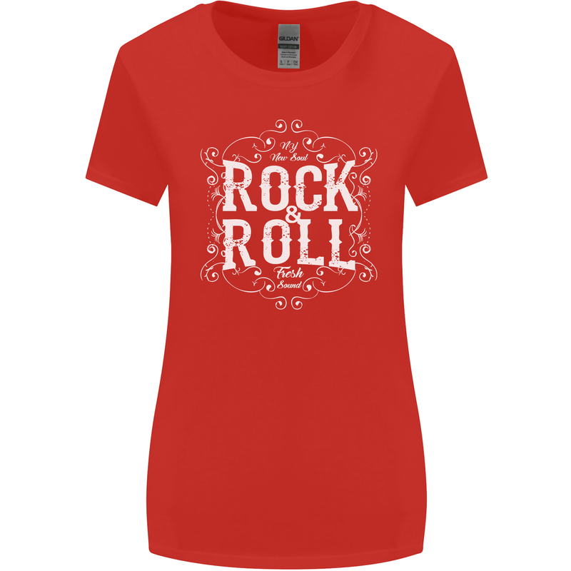 Rock n Roll Fresh Sound Womens Wider Cut T-Shirt Red