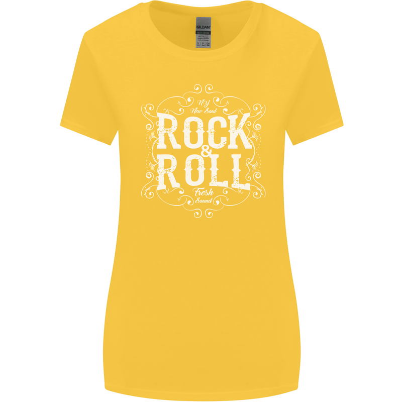 Rock n Roll Fresh Sound Womens Wider Cut T-Shirt Yellow