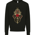 Rock n Roll Guitar Skull Guitarist Electric Mens Sweatshirt Jumper Black