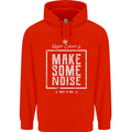 Rock n Roll Keep Calm & Make Some Noise Childrens Kids Hoodie Bright Red