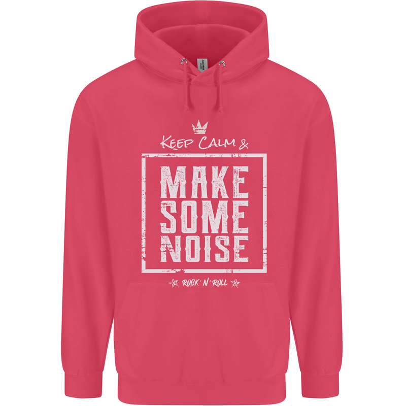 Rock n Roll Keep Calm & Make Some Noise Childrens Kids Hoodie Heliconia