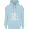 Rock n Roll Keep Calm & Make Some Noise Childrens Kids Hoodie Light Blue