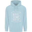 Rock n Roll Keep Calm & Make Some Noise Childrens Kids Hoodie Light Blue