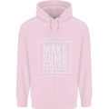 Rock n Roll Keep Calm & Make Some Noise Childrens Kids Hoodie Light Pink