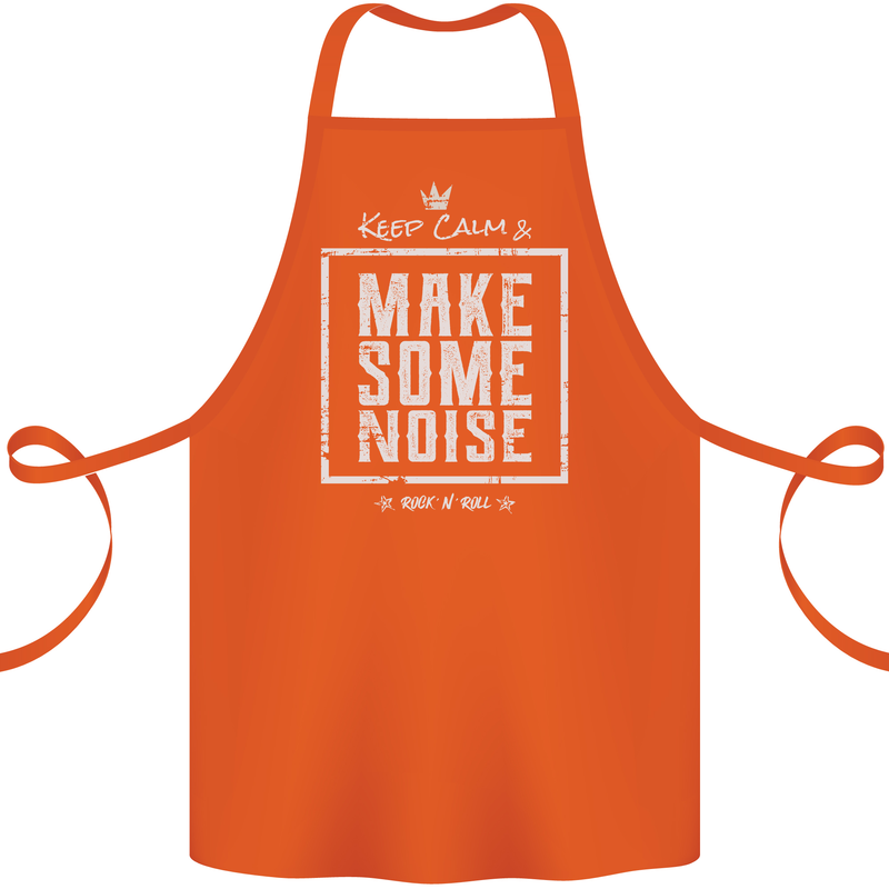Rock n Roll Keep Calm & Make Some Noise Cotton Apron 100% Organic Orange