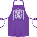 Rock n Roll Keep Calm & Make Some Noise Cotton Apron 100% Organic Purple