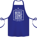Rock n Roll Keep Calm & Make Some Noise Cotton Apron 100% Organic Royal Blue