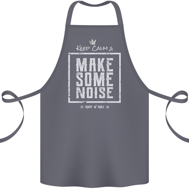 Rock n Roll Keep Calm & Make Some Noise Cotton Apron 100% Organic Steel