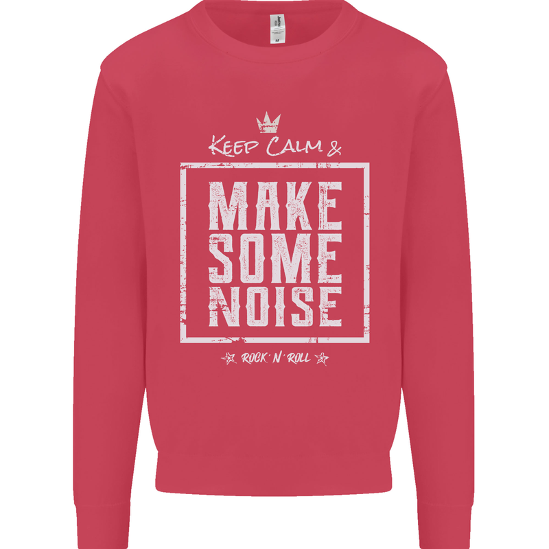 Rock n Roll Keep Calm & Make Some Noise Kids Sweatshirt Jumper Heliconia