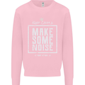 Rock n Roll Keep Calm & Make Some Noise Kids Sweatshirt Jumper Light Pink