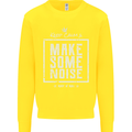 Rock n Roll Keep Calm & Make Some Noise Kids Sweatshirt Jumper Yellow