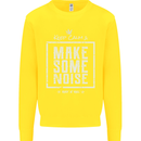 Rock n Roll Keep Calm & Make Some Noise Kids Sweatshirt Jumper Yellow