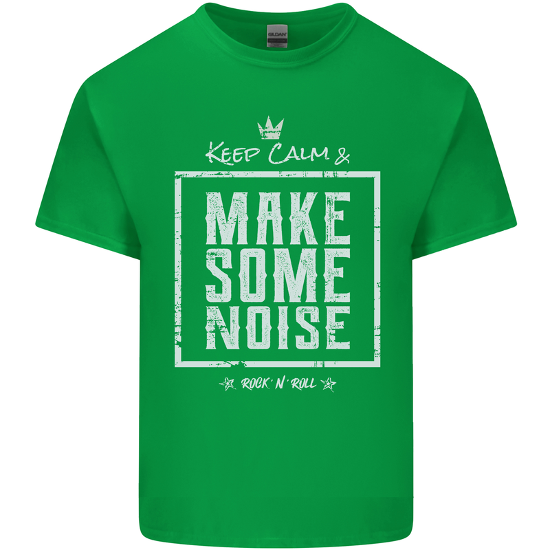 Rock n Roll Keep Calm & Make Some Noise Kids T-Shirt Childrens Irish Green