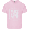 Rock n Roll Keep Calm & Make Some Noise Kids T-Shirt Childrens Light Pink