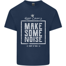 Rock n Roll Keep Calm & Make Some Noise Kids T-Shirt Childrens Navy Blue
