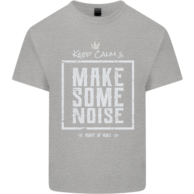 Rock n Roll Keep Calm & Make Some Noise Kids T-Shirt Childrens Sports Grey