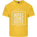 Rock n Roll Keep Calm & Make Some Noise Kids T-Shirt Childrens Yellow