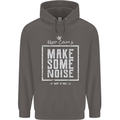 Rock n Roll Keep Calm & Make Some Noise Mens 80% Cotton Hoodie Charcoal