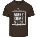 Rock n Roll Keep Calm & Make Some Noise Mens Cotton T-Shirt Tee Top Dark Chocolate