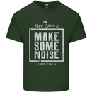 Rock n Roll Keep Calm & Make Some Noise Mens Cotton T-Shirt Tee Top Forest Green