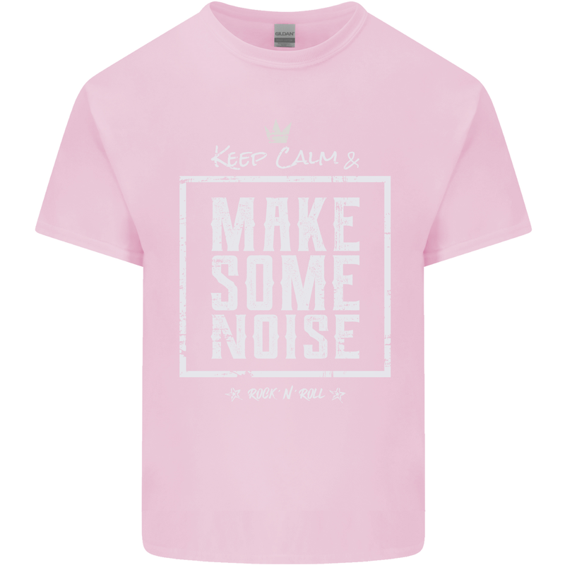 Rock n Roll Keep Calm & Make Some Noise Mens Cotton T-Shirt Tee Top Light Pink