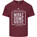 Rock n Roll Keep Calm & Make Some Noise Mens Cotton T-Shirt Tee Top Maroon