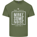 Rock n Roll Keep Calm & Make Some Noise Mens Cotton T-Shirt Tee Top Military Green