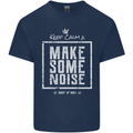 Rock n Roll Keep Calm & Make Some Noise Mens Cotton T-Shirt Tee Top Navy Blue