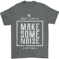 Rock n Roll Keep Calm & Make Some Noise Mens T-Shirt 100% Cotton Charcoal