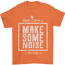 Rock n Roll Keep Calm & Make Some Noise Mens T-Shirt 100% Cotton Orange