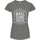 Rock n Roll Keep Calm & Make Some Noise Womens Petite Cut T-Shirt Charcoal