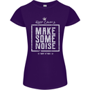 Rock n Roll Keep Calm & Make Some Noise Womens Petite Cut T-Shirt Purple