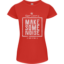 Rock n Roll Keep Calm & Make Some Noise Womens Petite Cut T-Shirt Red