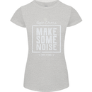 Rock n Roll Keep Calm & Make Some Noise Womens Petite Cut T-Shirt Sports Grey