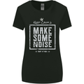 Rock n Roll Keep Calm & Make Some Noise Womens Wider Cut T-Shirt Black