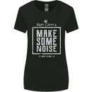 Rock n Roll Keep Calm & Make Some Noise Womens Wider Cut T-Shirt Black