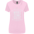 Rock n Roll Keep Calm & Make Some Noise Womens Wider Cut T-Shirt Light Pink