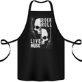 Rock n Roll Live Music Skull Guitar Cotton Apron 100% Organic Black