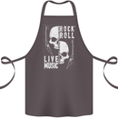 Rock n Roll Live Music Skull Guitar Cotton Apron 100% Organic Dark Grey