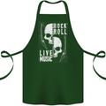 Rock n Roll Live Music Skull Guitar Cotton Apron 100% Organic Forest Green