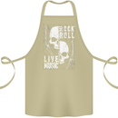 Rock n Roll Live Music Skull Guitar Cotton Apron 100% Organic Khaki