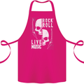 Rock n Roll Live Music Skull Guitar Cotton Apron 100% Organic Pink