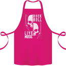 Rock n Roll Live Music Skull Guitar Cotton Apron 100% Organic Pink