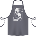 Rock n Roll Live Music Skull Guitar Cotton Apron 100% Organic Steel