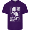 Rock n Roll Live Music Skull Guitar Mens Cotton T-Shirt Tee Top Purple