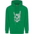 Rock n Roll Music Salute Skull Biker Gothic Childrens Kids Hoodie Irish Green